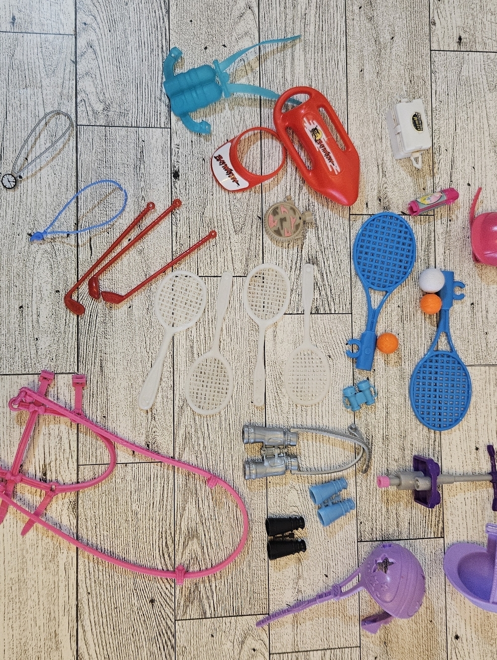 Mattel Barbie Sports Outdoor Hobby Accessories Racket Tennis Golf Equestrian Etc